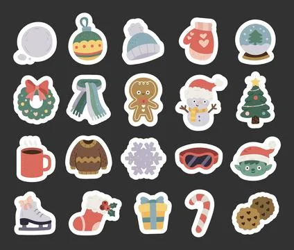 Winter set in scandinavian style Stock Illustration