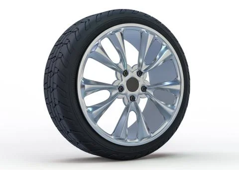Winter set tires with hard protector. 3D Illustrazione stock