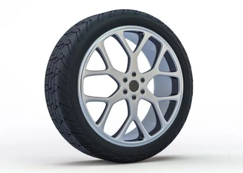 Winter set tires with hard protector. 3D Illustrazione stock