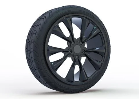 Winter set tires with hard protector. 3D Illustrazione stock
