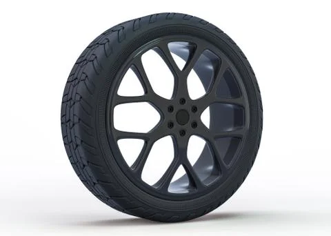 Winter set tires with hard protector. 3D Illustrazione stock