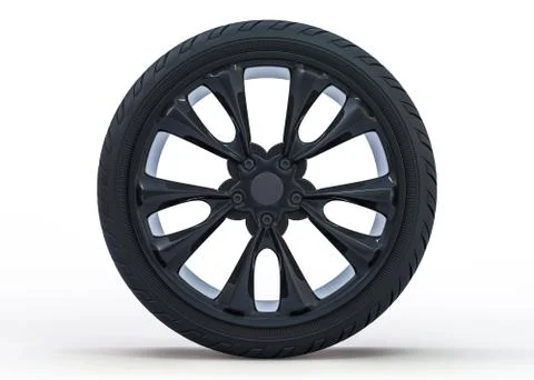 Winter set tires with hard protector. 3D Illustrazione stock