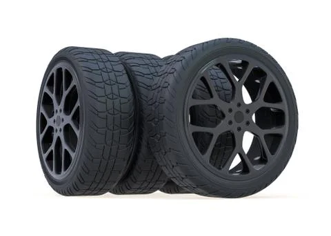 Winter set tires with hard protector. 3D Illustrazione stock