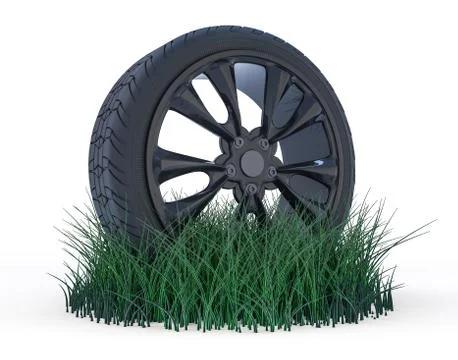 Winter set tires with hard protector. 3D Illustrazione stock