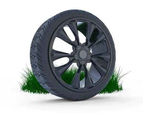 Winter set tires with hard protector. 3D Illustrazione stock