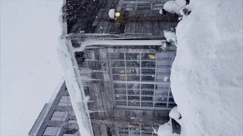 Winter setting log cabin in Christmas snow. High quality 4k footage Stock Footage 224831251