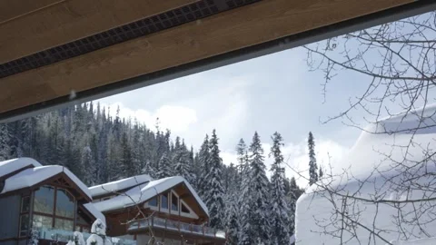 Winter setting log cabin in Christmas snow . High quality 4k footage Video stock 244014364