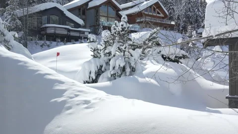 Winter setting log cabin in Christmas snow . High quality 4k footage Stock Footage 244014458