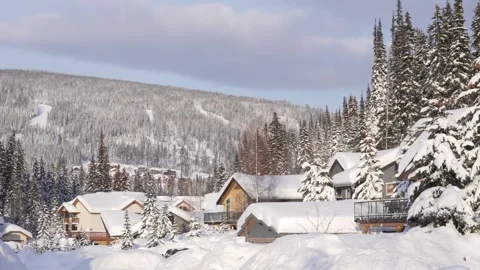 Winter setting log cabin in Christmas snow . High quality 4k footage Stock Footage 244014506