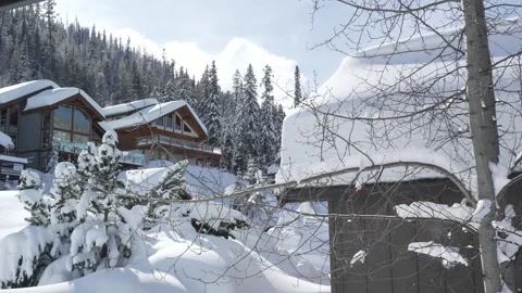 Winter setting log cabin in Christmas snow . High quality 4k footage Stock Footage 244014584