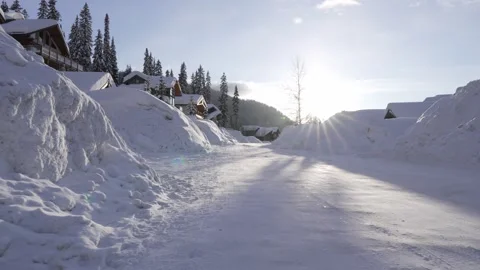 Winter setting log cabin in Christmas snow . High quality 4k footage Stock Footage 244014635