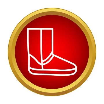 Winter sheepskin boot icon representing warm footwear 스톡 일러스트