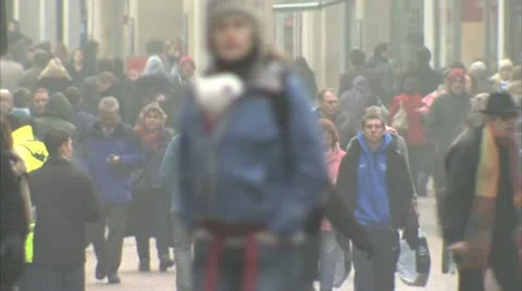 WINTER SHOPPERS Stock Footage 12352586
