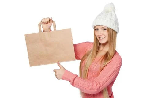 Winter shopping concept. Stock Photos
