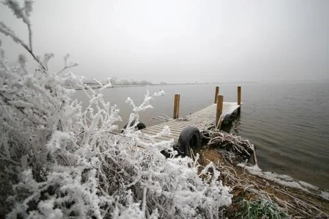 Winter shore Stock Photos