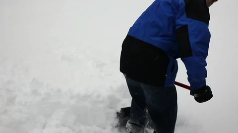 Winter Shoveling Slow 스톡 동영상 57750641