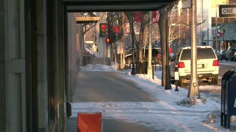WInter sidewalk Video stock 306980