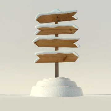 Winter signpost Stock Illustration