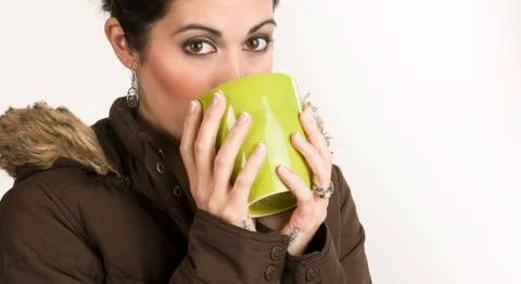 Winter sipping Stock Photos