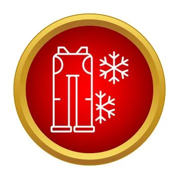 Winter ski pants clothing with falling snowflakes icon Stock Illustration