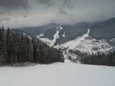 Winter ski resort Stock Footage 80317468