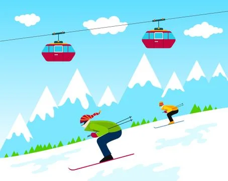 Winter Ski Resort Stock Illustration