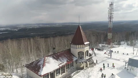 Winter ski resort, top view Stock-Footage 108170538