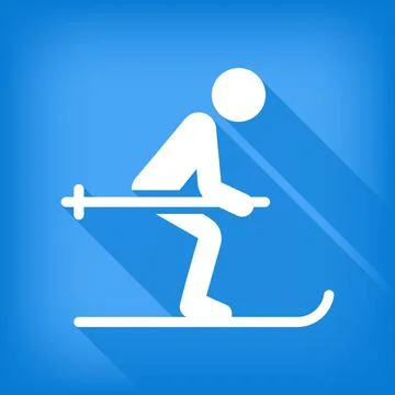 Winter skier icon. Stock Illustration