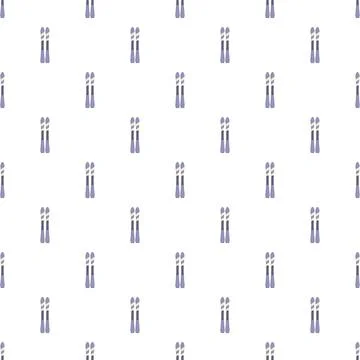 Winter skiing equipment seamless pattern background 스톡 일러스트
