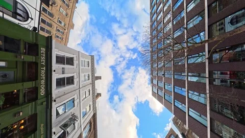 Winter Sky and Clouds over Central London City During Car Drive Stock Footage 328481479