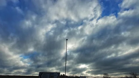 Winter Sky and Dramatic Clouds over England During December Stock Footage 332889720