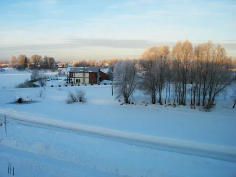 Winter with sky and snow Stock Footage 3311523