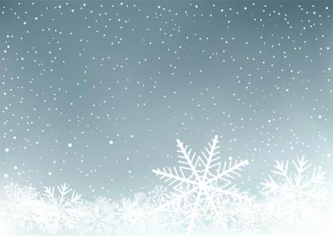 Winter sky background with snow Stock Illustration