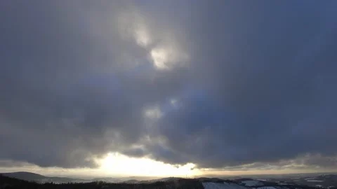 A winter sky cloud and sun timelapse Stock-Footage 166587587