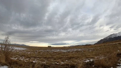 Winter Sky Timelapse Stock Footage 121732848