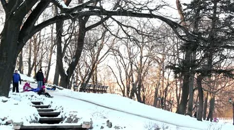 Winter sledge on mountain DNxHD Stock Footage 10737368