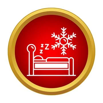 Winter sleep concept with snowflake and bed icon イラスト素材