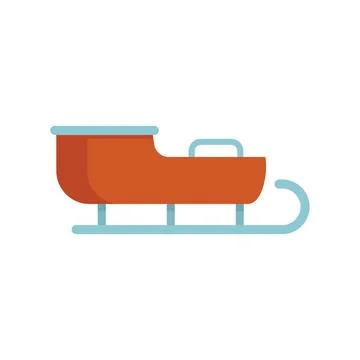 Winter sleigh icon flat vector. Santa sledge Stock Illustration