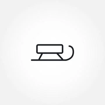 Winter sleigh isolated vector line icon. Illustrazione stock