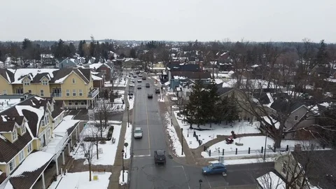 Winter is in Small Town in Canada Stock Footage 128621023