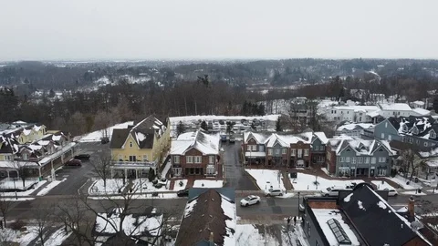 Winter is in Small Town in Canada Stock Footage 128621030