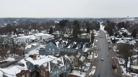 Winter is in Small Town in Canada Stock Footage 128621040