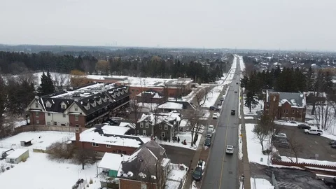 Winter is in Small Town in Canada Stock Footage 128621053