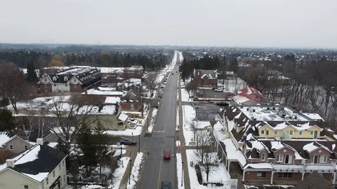 Winter is in Small Town in Canada Stock Footage 128621072