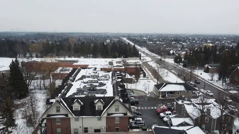 Winter is in Small Town in Canada Stock Footage 128621075