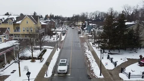 Winter is in Small Town in Canada Stock Footage 128621096