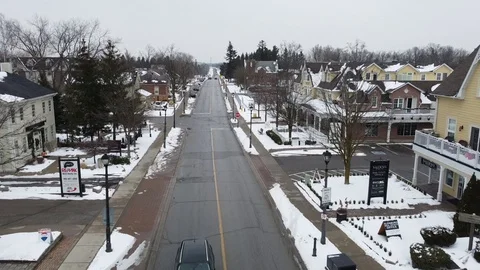 Winter is in Small Town in Canada Stock Footage 128621097