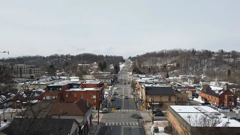 Winter is in Small Town in Canada Stock Footage 128621132