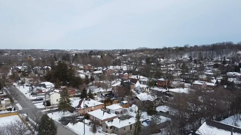 Winter is in Small Town in Canada Stock Footage 128621150