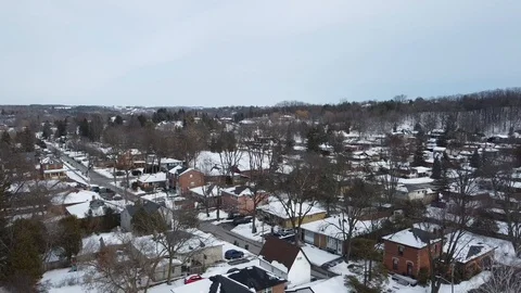 Winter is in Small Town in Canada Stock Footage 128621156